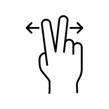 Swipe and scroll flat icon. Pictogram for web. Line stroke. Isolated on white Stock Illustration