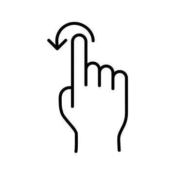 Swipe and scroll flat icon. Pictogram for web. Line stroke. Isolated on white Stock Illustration