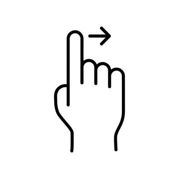 Swipe and scroll flat icon. Pictogram for web. Line stroke. Isolated on white Stock Illustration