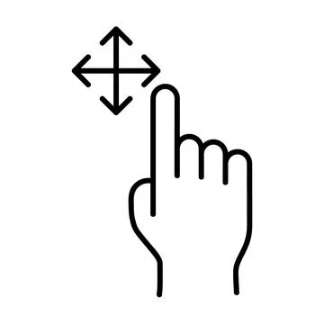 Swipe and scroll flat icon. Pictogram for web. Line stroke. Isolated on white Stock Illustration