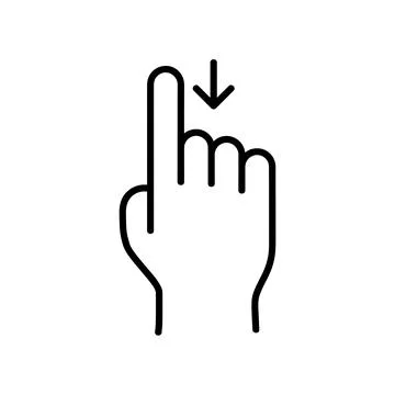 Swipe and scroll flat icon. Pictogram for web. Line stroke. Isolated on white Stock Illustration