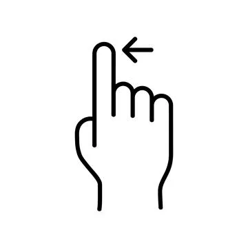 Swipe and scroll flat icon. Pictogram for web. Line stroke. Isolated on white Stock Illustration