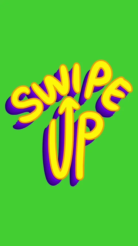 Swipe Up animated sticker with arrow text design moving on green screen Stock Footage 317142391