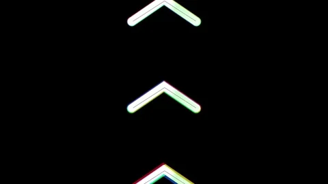 Swipe Up Animation with Digital Glitch Effects on a Black Background Indica.. Video stock 347066394