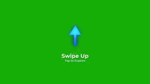 Swipe Up Animation Green Screen Blue Arrow  Corporate CTA Chroma Key Stock Footage 332272172