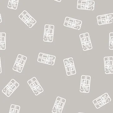 Swipe app for get gift line vector seamless pattern 스톡 일러스트