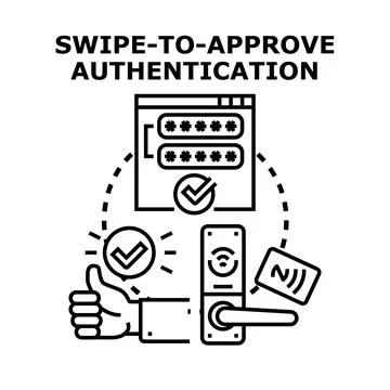 Swipe to approve authentication vector concept illustration 스톡 일러스트