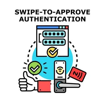 Swipe to approve authentication vector concept illustration Stock Illustration