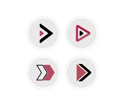 Swipe arrow icon button set Stock Illustration