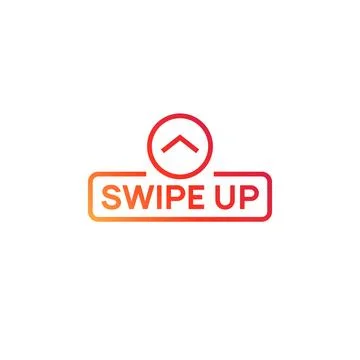 Swipe up arrow vector icon. Social media story drag button sign action graphic Stock Illustration