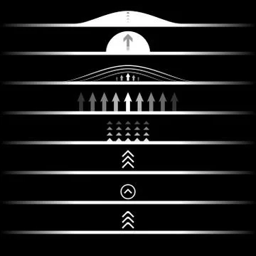 Swipe up arrows set background Stock Illustration