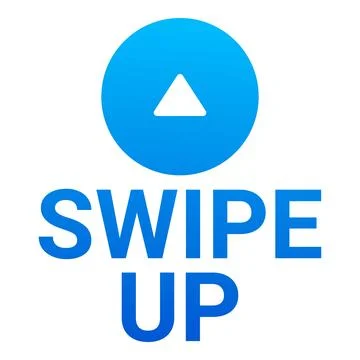 Swipe up button showing upward arrow and gradient blue colors Illustrazione stock