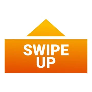Swipe up button showing upward arrow and orange gradient background Illustrazione stock