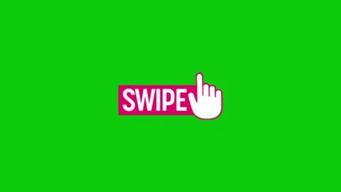 Swipe up call to action on green screen 動画素材 332338707