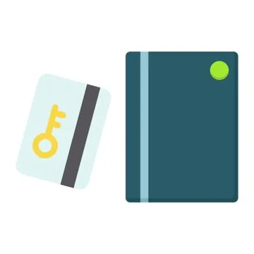 Swipe Card Reader With Keypad flat icon Illustrazione stock