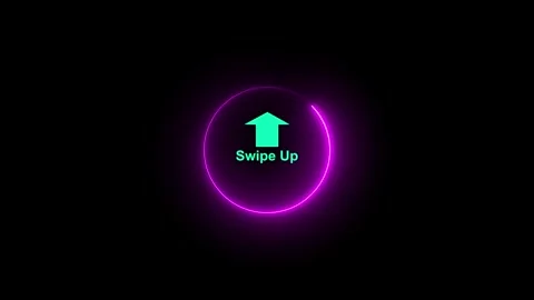 Swipe up direction arrow icon animation on black background. Swipe arrow ic.. Stock Footage 331837079