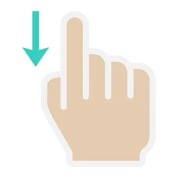 Swipe down flat icon, touch and hand gestures Stock Illustration