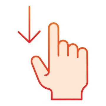 Swipe down flat icon. Touch screen gestures vector illustration isolated on Stock Illustration