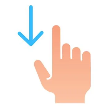 Swipe down flat icon. Touch screen gestures vector illustration isolated on Stock Illustration