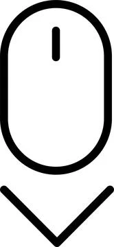 Swipe down icon. Arrow down button symbol. Scroll down icons set Stock Illustration