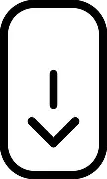 Swipe down icon. Arrow down button symbol. Scroll down icons set Stock Illustration