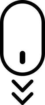 Swipe down icon. Arrow down button symbol. Scroll down icons set イラスト素材