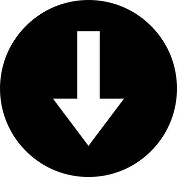 Swipe down icon. Arrow down button symbol. Scroll down icons set Stock Illustration
