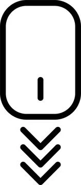 Swipe down icon. Arrow down button symbol. Scroll down icons set イラスト素材