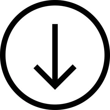 Swipe down icon. Arrow down button symbol. Scroll down icons set イラスト素材