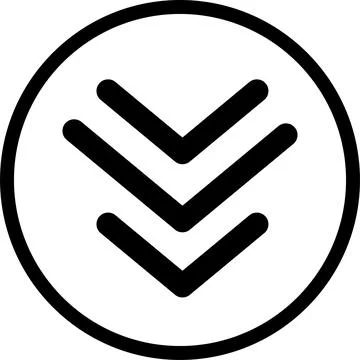 Swipe down icon. Arrow down button symbol. Scroll down icons set Stock Illustration