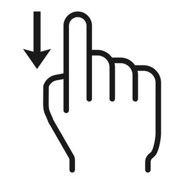 Swipe down line icon, touch and hand gestures Stock Illustration