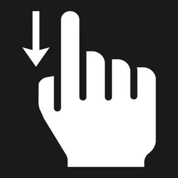 Swipe down solid icon, touch and hand gestures Stock Illustration
