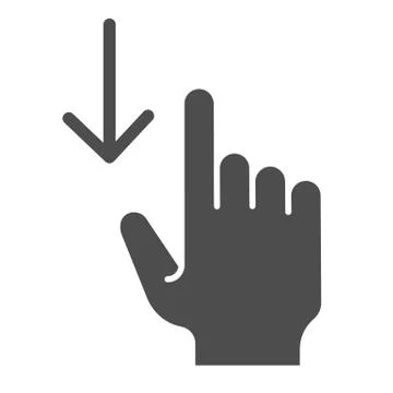Swipe down solid icon. Touch screen gestures vector illustration isolated on Stockillustratie