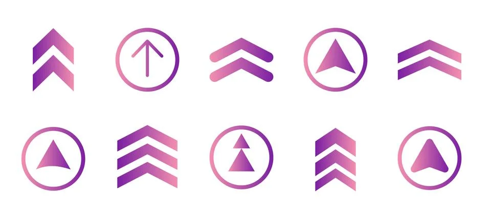 Swipe flat arrow cursor pointer icon set on white Stock Illustration