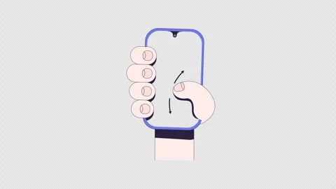 Swipe gesture with thumb on blank phone user interaction animation Stock Footage 335741578
