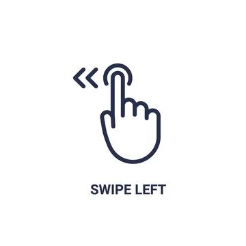 Swipe hand finger vector icon. Drag swipe touch arrow tap action mobile screen Stock Illustration