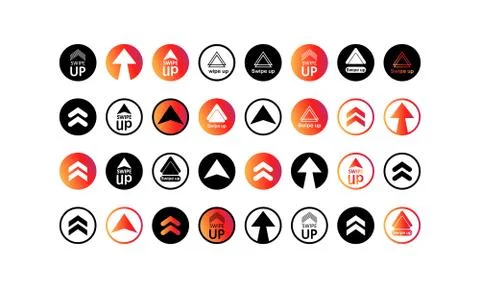 Swipe up icon, arrow up. Button in social media instagram concept. Vector on  Stockillustratie