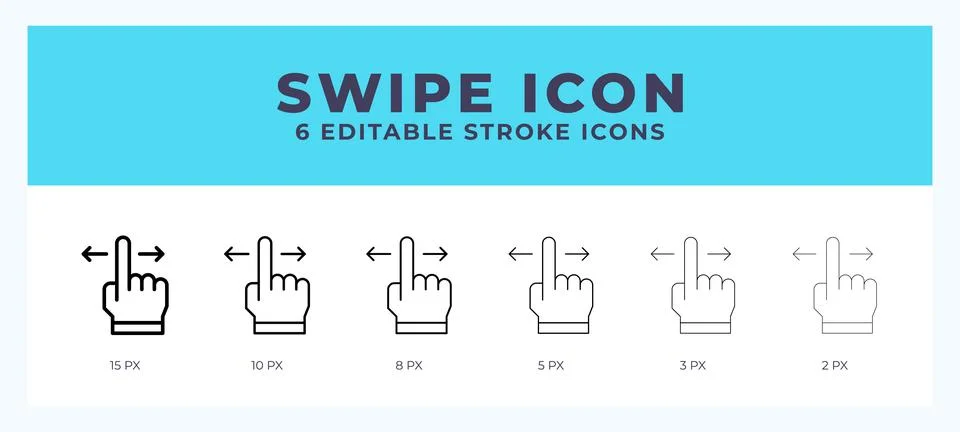 Swipe icon set with different stroke. Design elements for logo. Vector illu.. Stock Illustration
