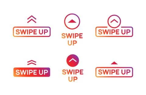 Swipe up insta story icon. Scroll arrow drag button, social media interface Illustrazione stock