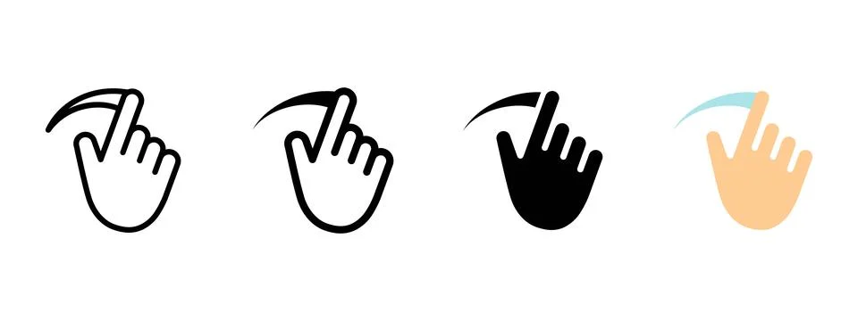 Swipe left icon. Hand gesture performing swipe movement vector illustration.. Stock Illustration