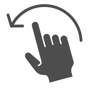 Swipe left solid icon. Flick left vector illustration isolated on white. Hand 库存插图