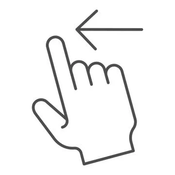 Swipe left thin line icon. Flick left vector illustration isolated on white Stock Illustration