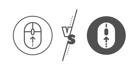 Swipe up mouse line icon. Scrolling arrow sign. Landing page scroll. Vector Stock Illustration