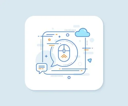 Swipe up mouse line icon. Scrolling arrow sign. Landing page scroll. Vector Stock Illustration