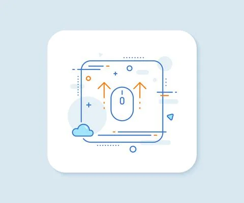 Swipe up mouse line icon. Scrolling arrow sign. Landing page scroll. Vector Stock Illustration