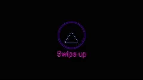 Swipe up neon icon. Scroll arrow up drag button up social media interface action 스톡 동영상 166867937