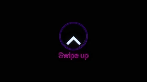 Swipe up neon icon. Scroll arrow up drag button up social media interface action 스톡 동영상 166868005