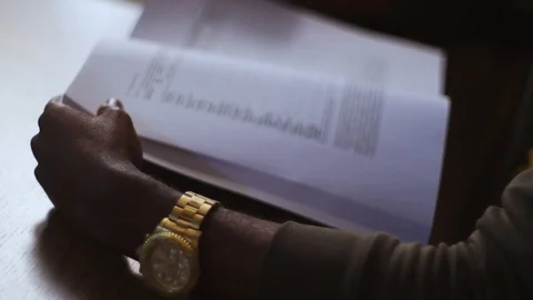 Swipe Page Reading a Book Stock Footage 92047266