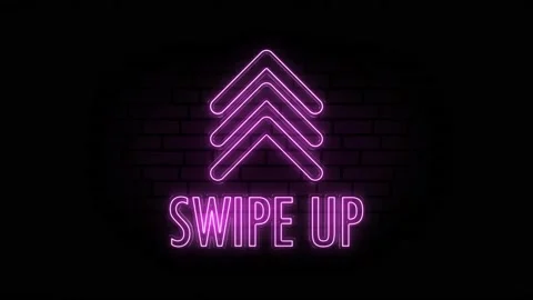 Swipe up pink neon icon. Scroll arrow up drag button up social media interface 스톡 동영상 156988148
