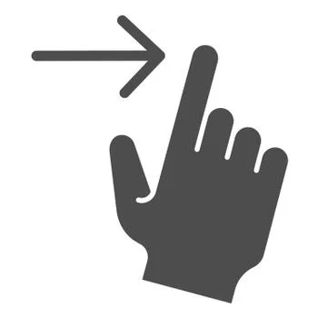 Swipe right solid icon. Flick right vector illustration isolated on white Stock Illustration